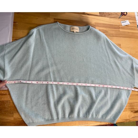 Loulou Studio Cashmere Sweater in Blue Ice Melange Size Medium Oversized Boxy - Picture 9 of 10